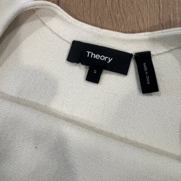 Theory White Sleeveless Blouse Tank Fringe Size Small - Picture 4 of 5